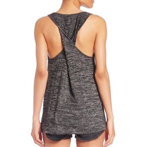 twist back heathered tank